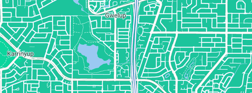 Map showing the location of AJD Plumbers Drainers Gasfitters in Gwelup, WA 6018