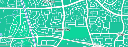 Map showing the location of PerthFection Plumbing in Hamersley, WA 6022