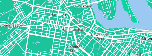 Map showing the location of Alex Barr Plumbing Pty Ltd in Hamilton East, NSW 2303