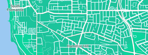 Map showing the location of Mr B Plumbing Solutions in Hamilton Hill, WA 6163