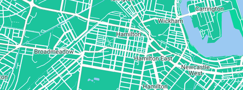 Map showing the location of Lakeside & Mark Humphries Plumbing Service in Hamilton, NSW 2303