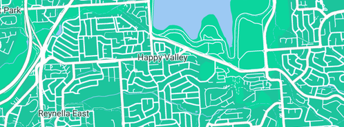 Map showing the location of Happy Valley Plumbing in Happy Valley, SA 5159