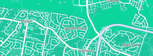 Map showing the location of PRG Plumbing Services in Hassall Grove, NSW 2761