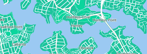 Map showing the location of Exeter Plumbing Pty Ltd in Henley, NSW 2111