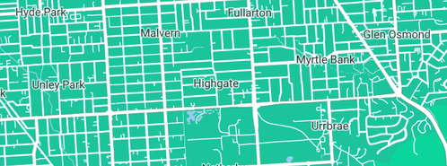 Map showing the location of Leafield Plumbing in Highgate, SA 5063