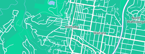 Map showing the location of Purified Plumbing in Hornsby, NSW 2077