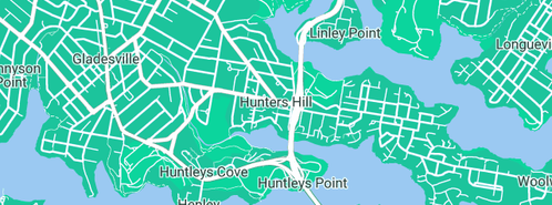 Map showing the location of Prime Pipe Relining - Sewer Relining, Drain Relining, Robotic Cutting in Hunters Hill, NSW 2110