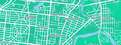 Map showing the location of Ashwell Plumbing, Roofing & Blockages in Hyde Park, QLD 4812