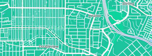 Map showing the location of The Plumbing & Gas Guys in Innaloo, WA 6018