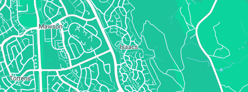 Map showing the location of Optimum Plumbing & Gasfitting Pty Ltd in Isaacs, ACT 2607