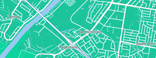 Map showing the location of Plumbers' Co-op in Jamisontown, NSW 2750