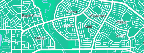 Map showing the location of Budget Plumbing in Jingili, NT 810