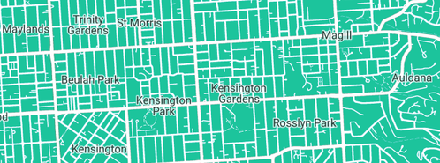 Map showing the location of PlumbGas Solutions in Kensington Gardens, SA 5068