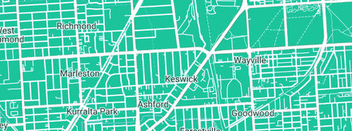 Map showing the location of Plumbing Industry Association of SA in Keswick, SA 5035