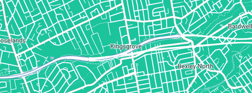 Map showing the location of Dial Up Plumbing Services in Kingsgrove, NSW 2208