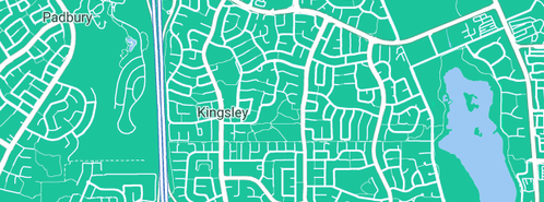 Map showing the location of Duffy Michael Plumbing & Gas in Kingsley, WA 6026