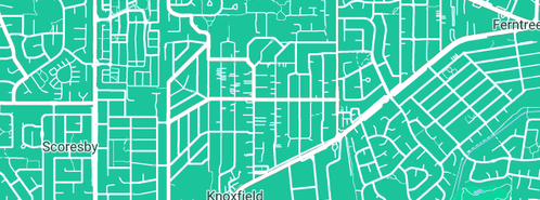 Map showing the location of JLF Plumbing Contractors in Knoxfield, VIC 3180