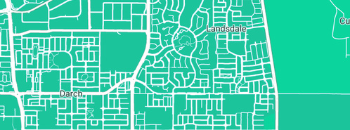 Map showing the location of WA Water & Gas Pty Ltd in Landsdale, WA 6065