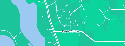 Map showing the location of Woodbury Plumbing in Lake Clifton, WA 6215