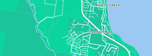 Map showing the location of Mark Corbett Plumbing Services in Lennox Head, NSW 2478