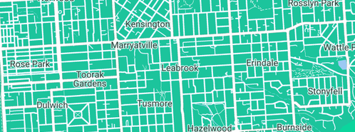 Map showing the location of DG and Sons Plumbing in Leabrook, SA 5068