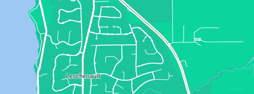 Map showing the location of Steves Plumbing & Gasfitters in Leschenault, WA 6233