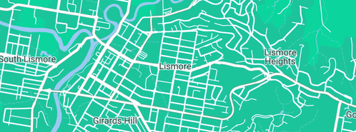 Map showing the location of Bruce Jobson Plumbing and Roofing in Lismore, NSW 2480