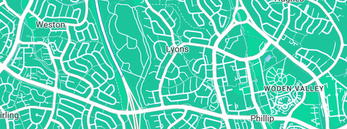 Map showing the location of BMD Plumbing in Lyons, ACT 2606