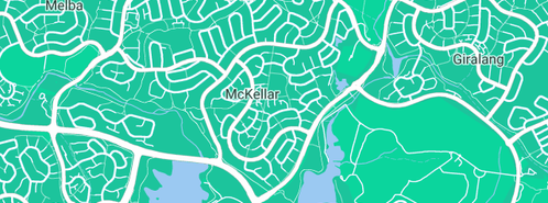 Map showing the location of Gastec Solutions in Mckellar, ACT 2617