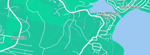 Map showing the location of Bellchambers W E & B in Macmasters Beach, NSW 2251