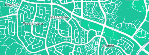 Map showing the location of Plumber Canberra in Macquarie, ACT 2614