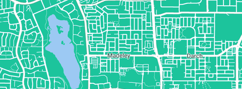 Map showing the location of Crystal Plumbing in Madeley, WA 6065