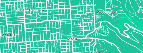 Map showing the location of Tony Herbert Plumbing Contractors in Magill, SA 5072