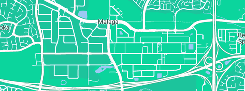 Map showing the location of TMG Water in Malaga, WA 6090