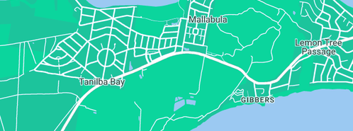 Map showing the location of N.F.A Plumber & Roofing Port Stephens & Newcastle in Mallabula, NSW 2319