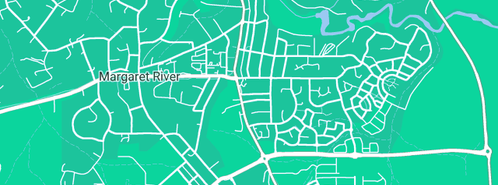 Map showing the location of Margaret River Plumbing in Margaret River, WA 6285