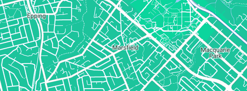 Map showing the location of M.K.E. Plumbing and Gas in Marsfield, NSW 2122