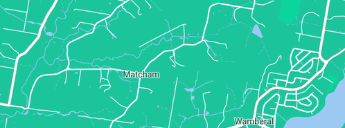 Map showing the location of PWC Plumbing in Matcham, NSW 2250