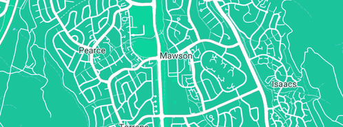 Map showing the location of Clearwater Trade Waste in Mawson, ACT 2607