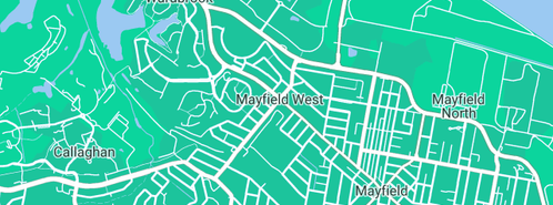 Map showing the location of AJW Plumbing Services Pty Ltd in Mayfield West, NSW 2304