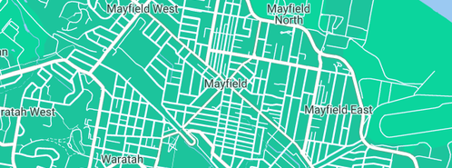 Map showing the location of Andrew Petersen Plumbing in Mayfield, NSW 2304