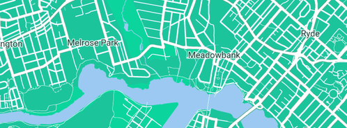 Map showing the location of Abood Plumbing in Meadowbank, NSW 2114