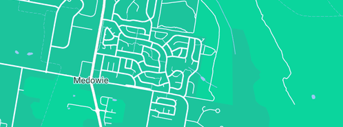 Map showing the location of KJ Plumbing Pty Ltd in Medowie, NSW 2318