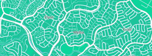 Map showing the location of Aurora Gasfitting & Plumbing Services in Melba, ACT 2615