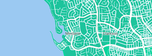 Map showing the location of Paul Lind Plumbing Contractors in Mindarie, WA 6030