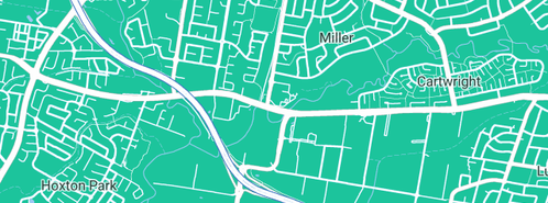 Map showing the location of Plumber Liverpool in Miller, NSW 2168