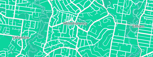 Map showing the location of Jamison Plumbing Pty Ltd in Montmorency, VIC 3094