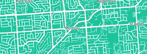 Map showing the location of AAA Maintenance Plumbing Pty Ltd in Modbury, SA 5092