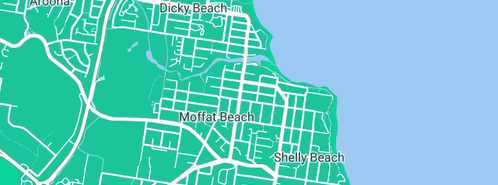 Map showing the location of Currimundi Plumbing Services in Moffat Beach, QLD 4551