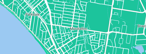 Map showing the location of Mordialloc Hot Water Plumber in Mordialloc, VIC 3195